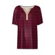 thumbnail image 4 of Camiseta de Manga Corta para las Mujeres con Cuello en V de Impresión de Rayas con Botón, Blusa Casual para el Hogar Y Diario, 4 of 5