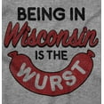 thumbnail image 2 of Wisconsin Wurst Meat Lovers Pun Funny Unisex Plus Fleece Graphic Hoodie Brisco Brands 2X, 2 of 5