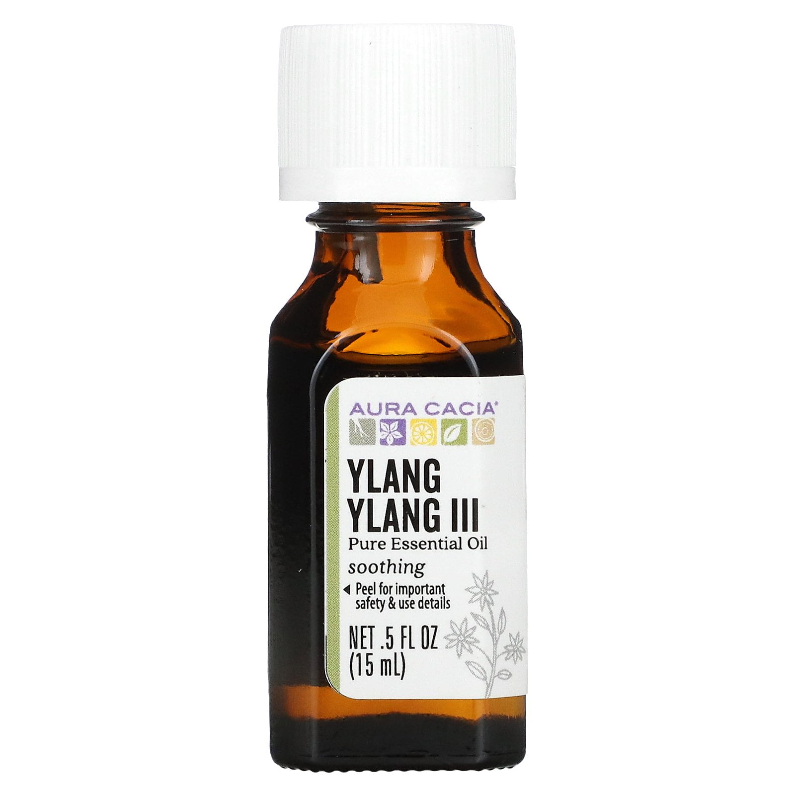 Pure Essential Oil, Ylang Ylang III, 0.5 fl oz (15 ml), Aura Cacia