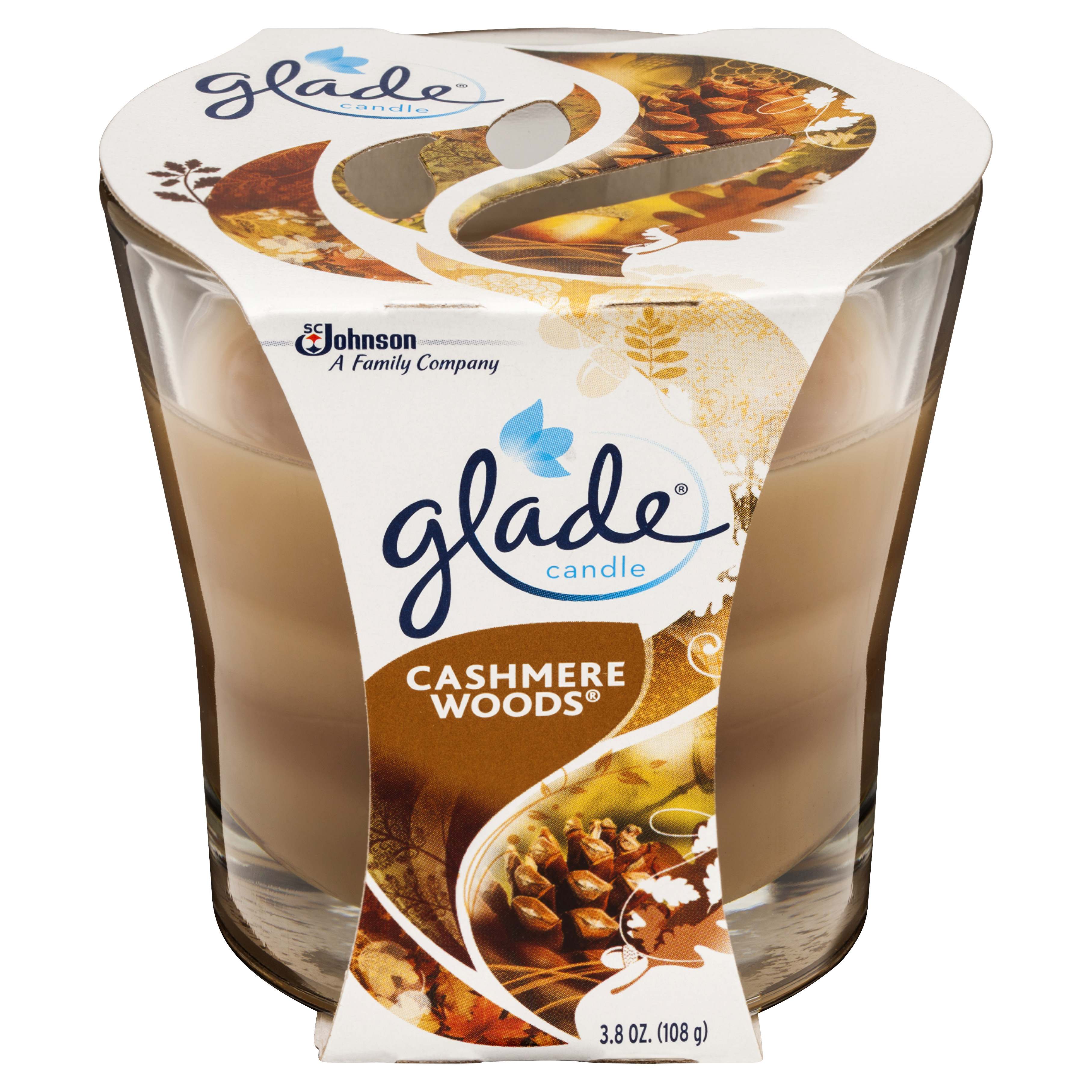 Glade Candle, Cashmere Woods 3.8 oz.