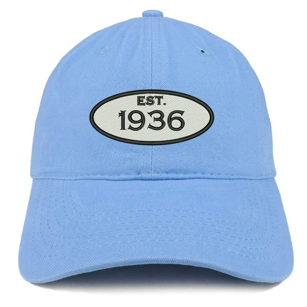 Trendy Apparel Shop Vintage 1936 Embroidered 82nd Birthday Soft Crown Washed Cotton Cap 