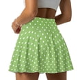 thumbnail image 2 of Uorisango Green Polka Dots Women's Athletic Skorts with Pockets Size S Stylish Women's Active Performance Skort Relaxed Daily Wear for Running Casual, 2 of 7