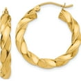 thumbnail image 1 of 14K Yellow Gold Light Twisted Hoop Earrings (26 X 27) Made In Indonesia tf591, 1 of 6