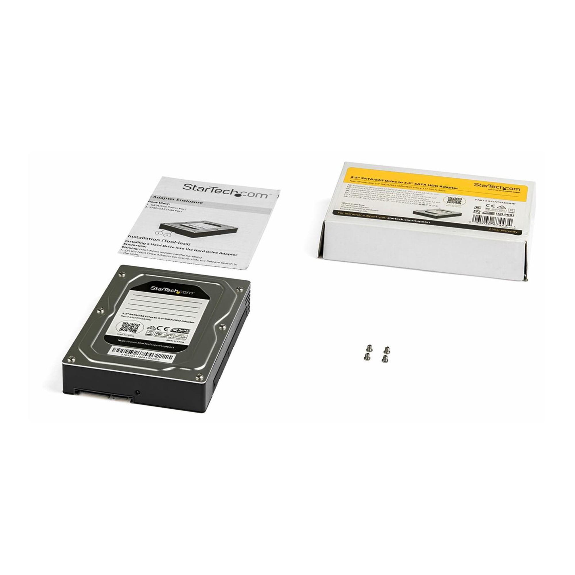 StarTech 25SATSAS35HD 2.5" to 3.5" Hard Drive Adapter - For SATA and SAS SSDs/HDDs - SSD Enclosure - HDD Enclosure - Internal Hard Drive Enclosure