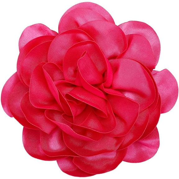 1pc Flower Polyester Brooches with Iron Pins Fuchsia 178x200x45mm