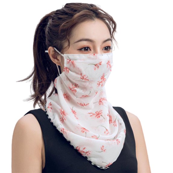 AYYUFE Rose Flower Women Summer Chiffon Thin Veil Scarf Neck Face Cover Shawl