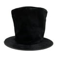 thumbnail image 1 of Sombrero de copa extra alto, moderno, de copa plana, para juegos de rol, discotecas, fiestas, mago. Terciopelo negro, 1 of 9