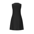 thumbnail image 6 of Summer Dresses for Women 2025, Women's Solid Color Suspender V-neck Double-layer Crepe Button Up Dress With Pockets(Black,S), 6 of 9