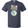 thumbnail image 3 of Inktastic Cute Cat, Little Cat, Kitty, Kitten, Fish Bowl T-Shirt, 3 of 5