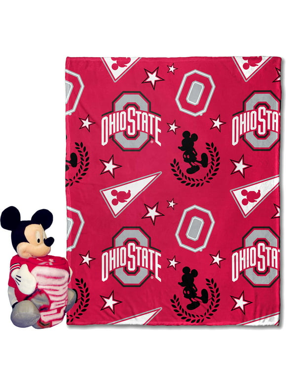 OFFICIAL NCAA Ohio State & Disney's Mickey Mouse Character Hugger Pillow & Silk Touch Throw Set