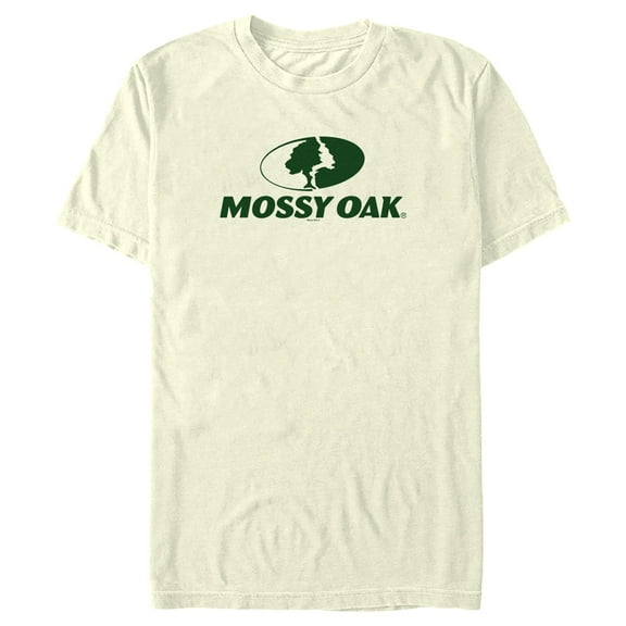 Men's Mossy Oak Forest Green Classic Logo  Graphic Tee Beige 2X Large