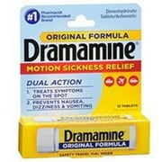 Dramamine Motion Sickness Relief Original Formula, 50 mg, 12 Count (Pack of 4)