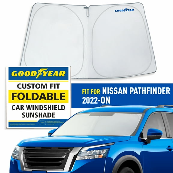 Goodyear Foldable Windshield Sunshade for Nissan Pathfinder 2022-2026, SUV car Accessories, Sunshade Cover, Sun Shade Car Windshield, Window Sun Blocker - GY008343
