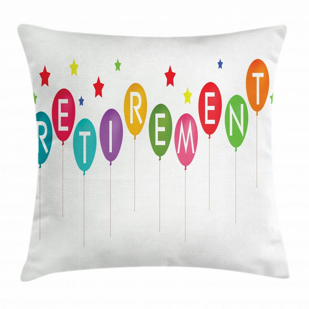 Retirement Party Throw Pillow Cushion Cover, Graphic Design Retirement