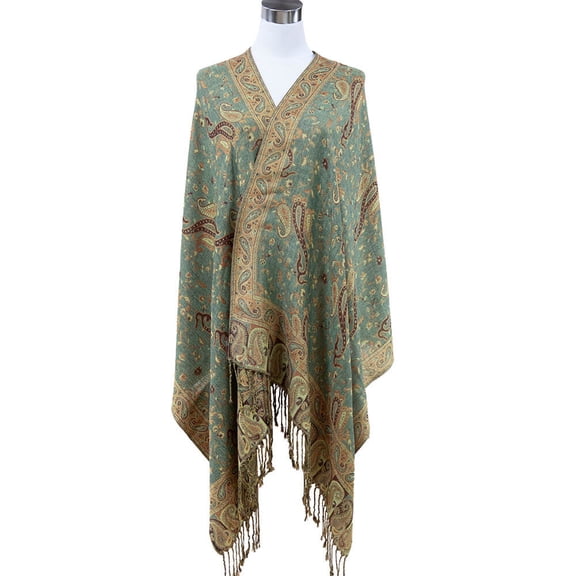 ORIGINAL USA PA023028 Floral Paisley Pashmina - Green
