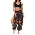 thumbnail image 2 of Txlixc Pantalones de entrenamiento para mujer, estampado digital bohemio, pantalones de yoga sueltos con lado dividido Txlixc Estilo de ocio, 2 of 9
