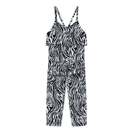

Toddler Baby Girls Jumpsuit Floral Print Strap Sleeveless Romper with Pockets Haren Pants Summer Casual One Piece Outfits
