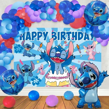 Birthday Party Balloon Arch Kit,  Balloon Garland Kit Includes 112 PCS Latex Balloons 3 PCS Foil Balloons 1 PCS Happy Birthday Backdrop for Birthday Party Decorations