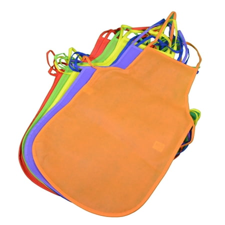 12 Pack Children's Kids Artists Aprons Polyester Non-woven Assorted Colors