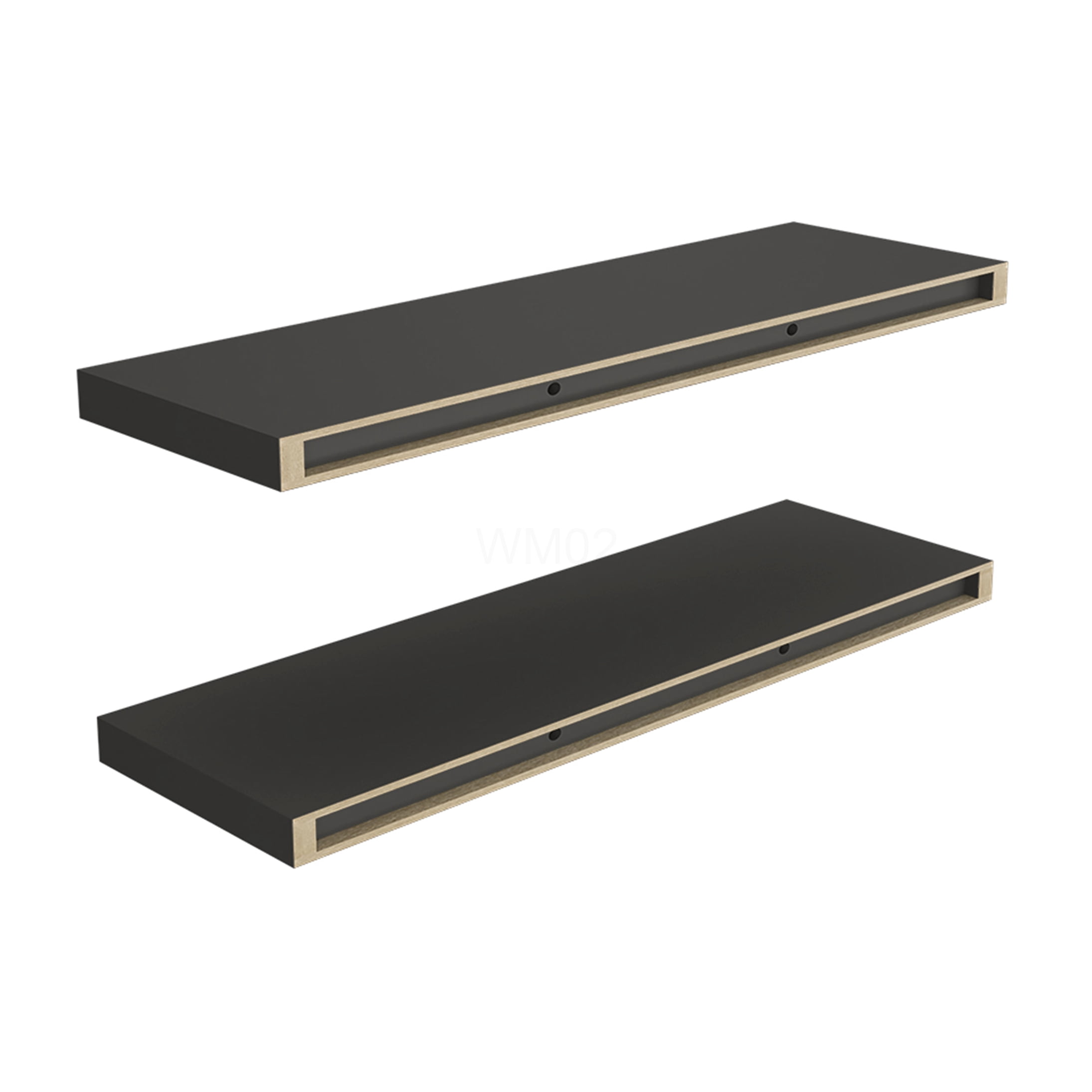 Matte Gray Floating Shelves, Set of 2 Wall Mounted Shelves for Living Room, Bedroom, Office Decor