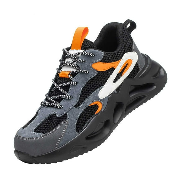 Safety Trainers Mens Steel Toe Cap Trainers Lightweight Non-Slip Safety Work Trainers Puncture Proof Work Shoes