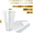 thumbnail image 4 of FOCUSLINE Disposable Plastic Cups, Clear,16oz, 100 Pack, 4 of 9