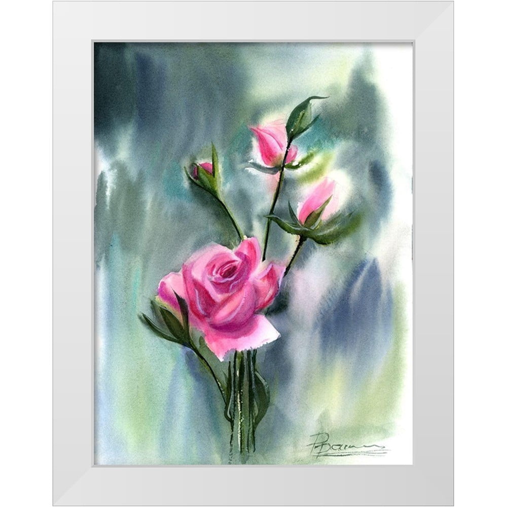 Framed Roses Shefranov, Olga 12x14 White Modern Wood Framed Museum Art Print Titled ...