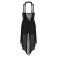 thumbnail image 5 of Linjinx Women's High-Low Ballet Dance Dress Sleeveless Gymnastics Leotard Ballerina Sequins Dancewear Black XXL, 5 of 7