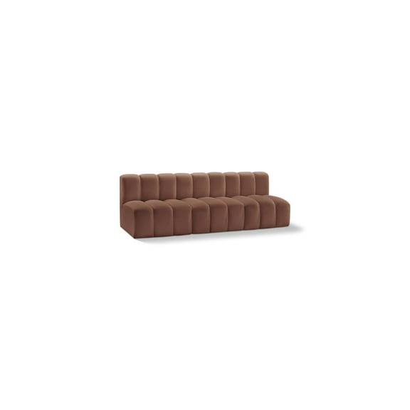 Meridian Furniture Arc Cognac Vegan Leather Modular Sectional