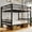 Black, variant on Virans Full over Full Metal Bunk Bed, Heavy-Duty Frame with High Guardrails & Storage, Rustic Brown