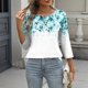 thumbnail image 2 of TaTaai Loose Printed T-Shirt Lightweight Comfortable Women's Fashion Casual Button Round Neck 3/4 Sleeve All Season Daily Versatile Blouse Gift, 2 of 7