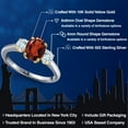 thumbnail image 2 of Gem Stone King 925 Silver and 10K Yellow Gold Red Garnet and Sky Blue Aquamarine Engagement Ring for Women | 2.00 Cttw | Oval 8X6MM | Gemstone January Birthstone | Size 8, 2 of 6