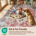 thumbnail image 4 of Design&I 8'x10' Washable Area Rug Boho Throw Vintage Scroll Border Ru Door Felpudo Entryway Scatter for Dining Room, Large Office, Lounge, Snag-Free, 4 of 7