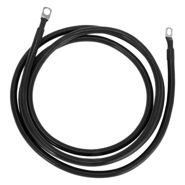 Cables de batería de inversor de 2 AWG de 3/8" Lug, cobre estañado, 1 pieza, negro, 9 pies