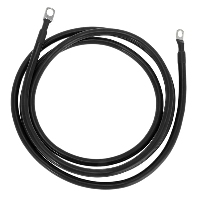 Cables de batería de inversor de 2 AWG de 3/8" Lug, cobre estañado, 1 pieza, negro, 9 pies
