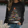 thumbnail image 6 of Women's Christmas Sweatshirt Christmas tree Graphic Print Long Sleeve Crewneck Pullover Loose Casual Holiday Party Ugly Xmas Top, 6 of 6
