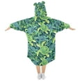 thumbnail image 2 of joogoo Wearable Blanket Hoodie for Cute Turtles and Seaweed Flannel Sherpa Pocket 3-14 YR S, 2 of 7