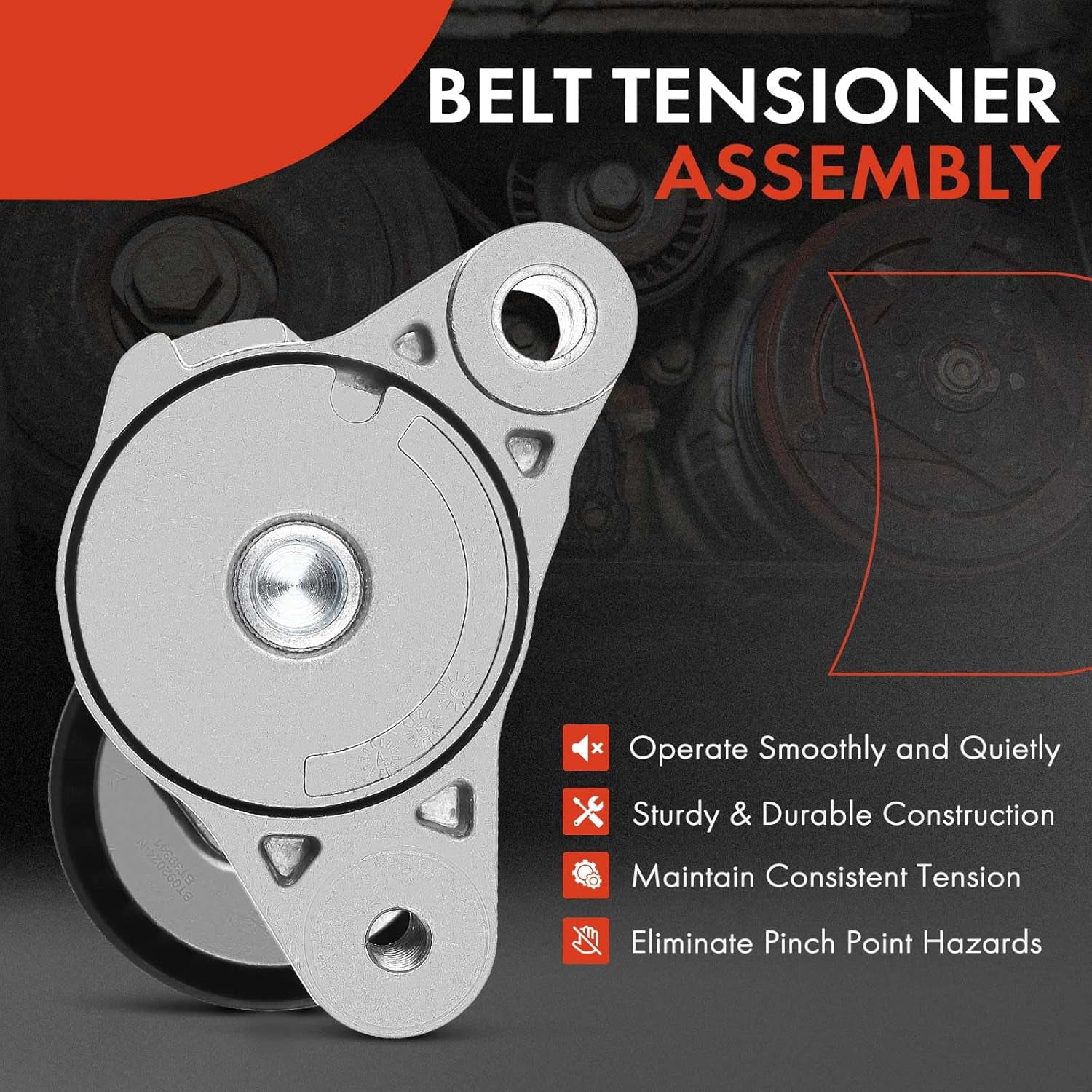 A-Premium Belt Tensioner Assembly with Pulley Compatible with Dodge Dart 2013-2016 & Jeep Cherokee 2015-2019, Compass 2018-2020, Renegade 2015-2019 & Fiat 500X, Replace# 19311461, 4627742AA