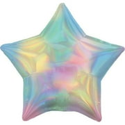 19 in. Iridescent Pastel Rainbow Star Foil Balloon