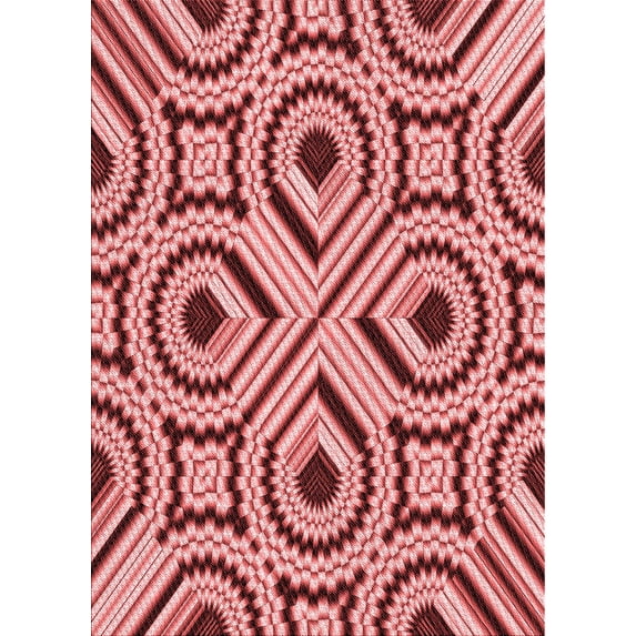 Ahgly Company Machine Washable Indoor Rectangle Transitional Pastel Pink Area Rugs, 2' x 5'