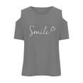 thumbnail image 4 of T Shirt Kids Girls 5-6 Years Grey Short Sleeve T-Shirts Back To School Shirt Graphic Printed Top School Clothes, 4 of 6