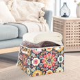 thumbnail image 3 of Yayeee Collapsible Storage Bin with Lid Fabric Closet Decorative Basket with Handles, Colorful Floral Pattern, 3 of 7