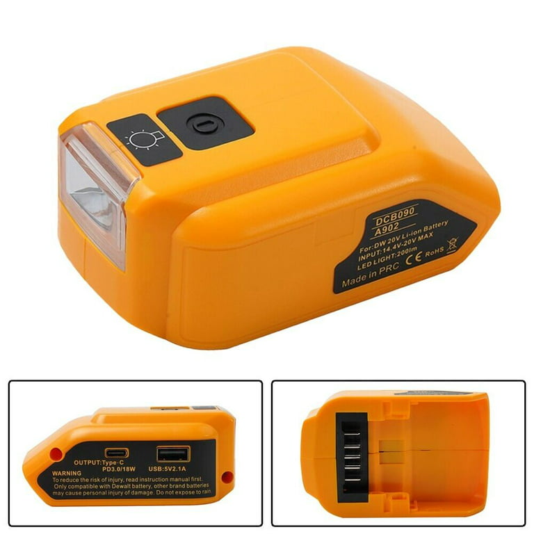 Adaptateur USB de batterie et chargeur DEWALT li-ion Dcb090-xj
