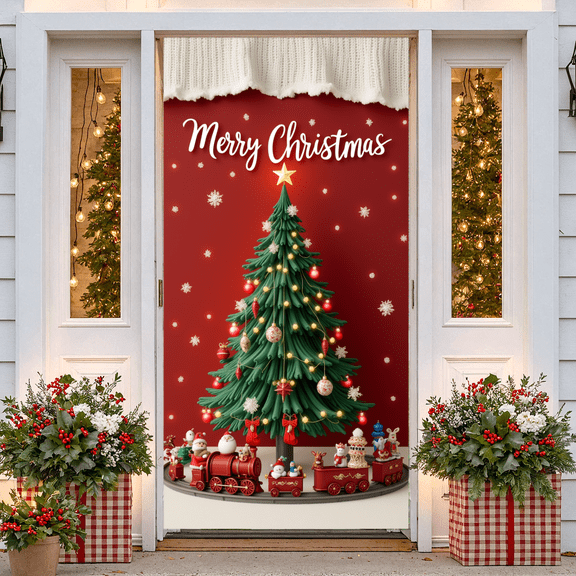 Colorful Design Christmas Banner Festive Winter Holiday Santa Claus for Home Decoration Kids Party Celebration
