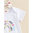 thumbnail image 6 of Bagilaanoe 3pcs Newborn Baby Girl Pants Set Short Sleeve Romper Tops + Daisy Flare Trousers + Headband 3M 6M 12M 18M Infant Casual Clothes, 6 of 7
