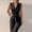 Black, variant on Women's Elegant Jumpsuits Dressy V Neck Sleeveless Straight Belted Long Pants One Piece Jumpsuit Button Open Front Blazer and Pant Business Suits Set with Pockets