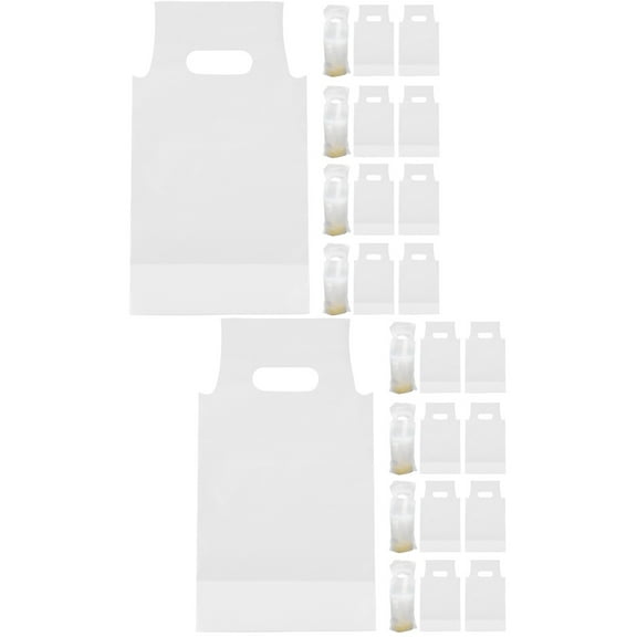 400 Pcs Coffee Drink Bag Takeaway Bags Packaging Carrier Plastic Disposable for Delivery
