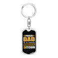 thumbnail image 1 of Fier Papa Merveilleux Bitcoin Crypto Acier Inoxydable Ou 18k or Premium Pivotant Chien Tag Porte-Clés, 1 of 8