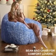 thumbnail image 4 of High-density foam faux fur bean bag chair con plush armrests - ideal para para all ages to read, game, y relax, 4 of 6