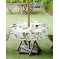 thumbnail image 4 of Outdoor Tablecloth with Umbrella Hole and Zipper Green Leaf Vine Round Tablecloths 60 Inch Waterproof Outside Table Cloths Spring Plant Patio Table Cloth Cover for Outdoor Tables Picnic Garden, 4 of 6